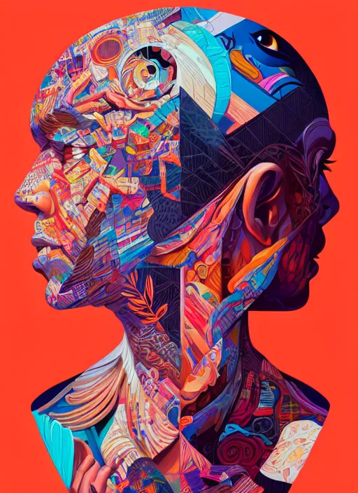 Prompt: a trifecta brain of significant gumption and line art, tristan eaton, victo ngai, artgerm, rhads, ross draws, hyperrealism, intricate detailed