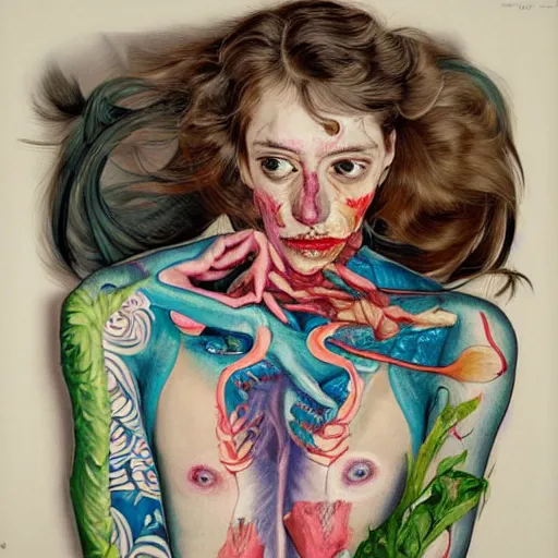 Image similar to A beautiful body art. Doctors don’t seem to realize that most of us are perfectly content not having to visualize ourselves as animated bags of skin filled with obscene glop. by Hope Gangloff, by Peter Paul Rubens rigorous