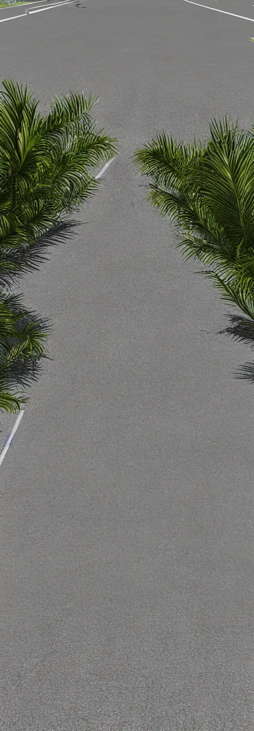 Image similar to depth of field 3 d render of sidewalk with bike path, palm trees, accessible for the disabled, by professional photographer, 8 k resolution, photo, high quality