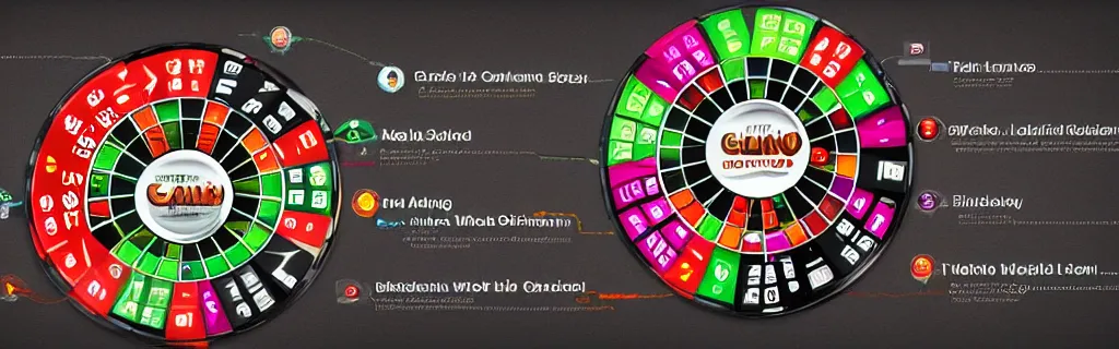 Prompt: infographic of a casino wheel seen from top in trendy webdesign style