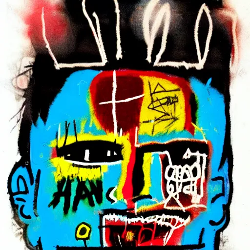 Image similar to basquiat style alien