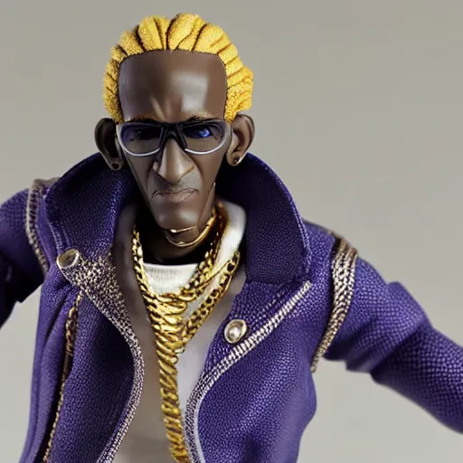 Prompt: a figma action figure of young thug