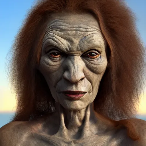 Image similar to Marjorie Taylor Green as a cavewoman, ultra detailed, 8k resolution, ultrarealistic