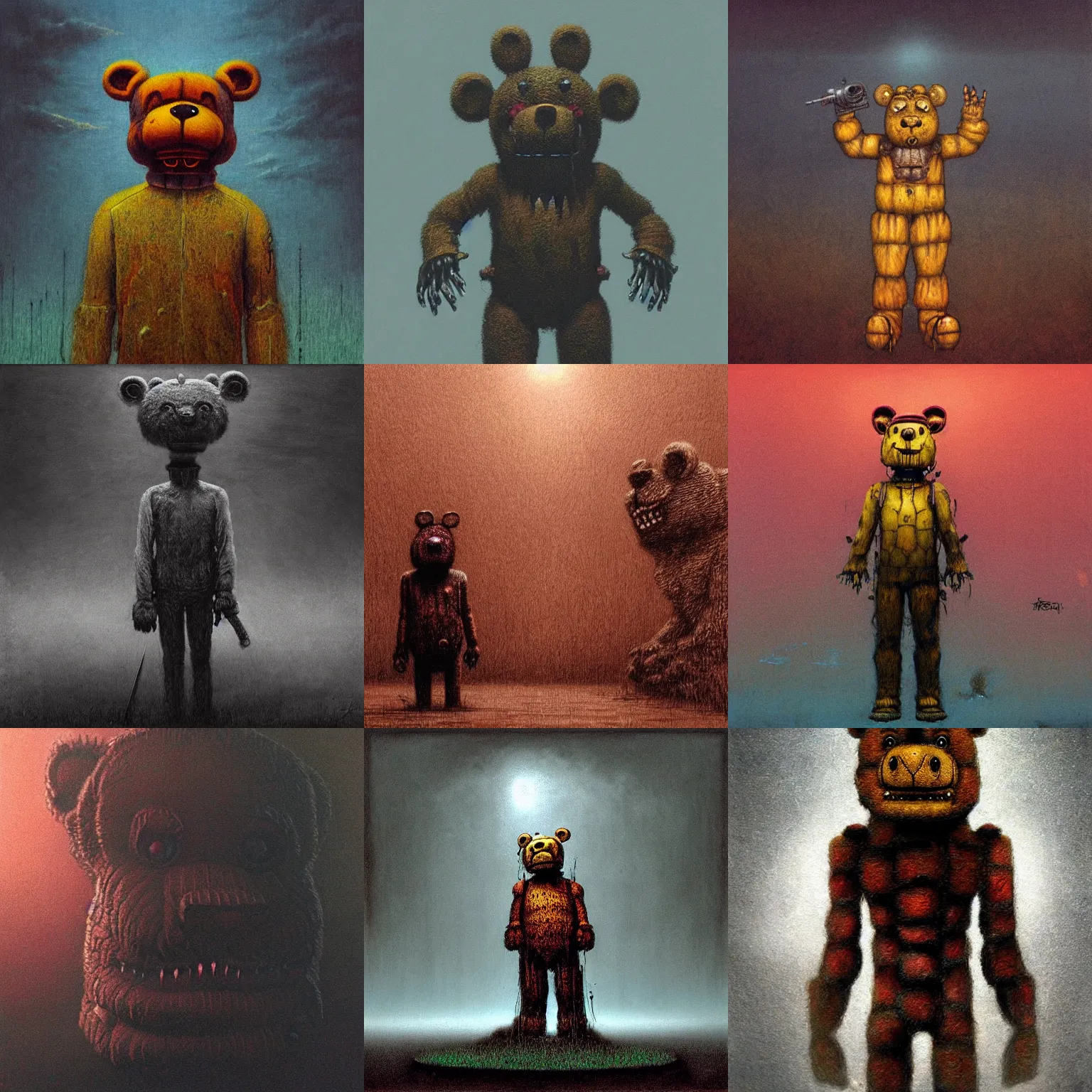 Freddy fazbear fan art in disco elysium style