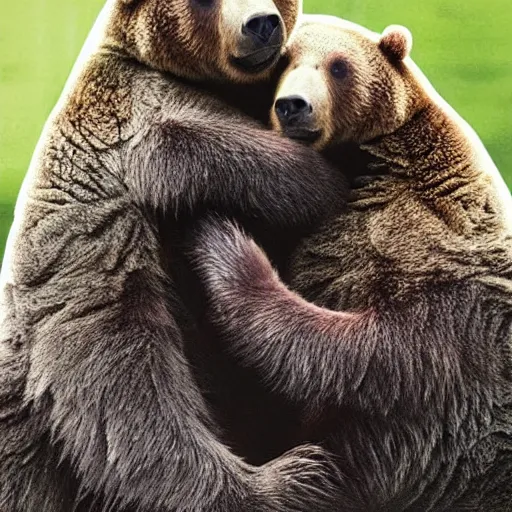 Image similar to “tardigrade and grizzly bear mobsters hugging”