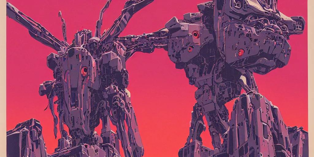 Prompt: risograph grainy painting of gigantic huge evangelion face with a lot of details - like mech covered ooze, by moebius and dirk dzimirsky, close - up wide portrait