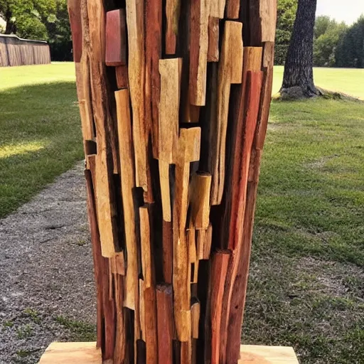 Prompt: a wood masterpiece symbolizing happyness