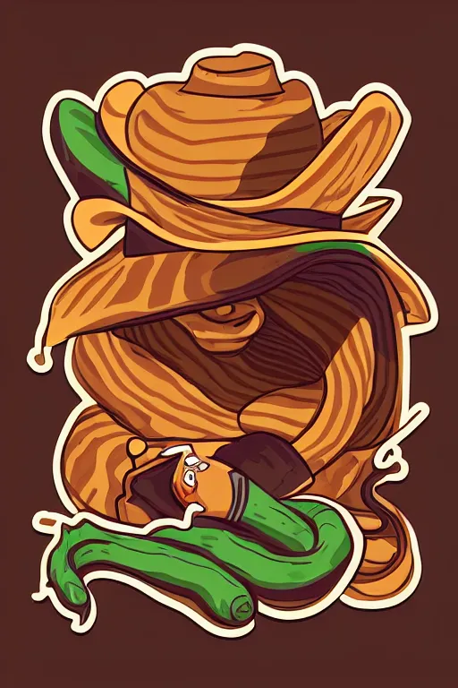 Image similar to A portrait of a snake cowboy, sticker, colorful, illustration, highly detailed, smooth and clean vector curves, no jagged lines, vector art, smooth