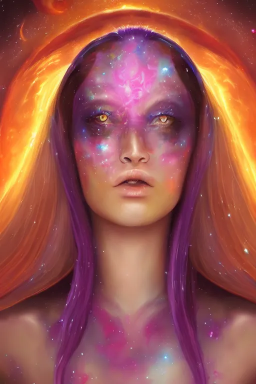 Prompt: galaxy Dragon princess, digital art, 8k ,character ,realistic, portrait, hyperrealistic