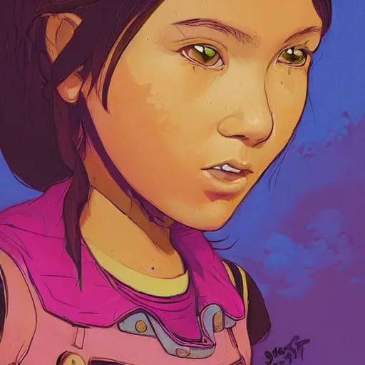 Prompt: a study of cell shaded portrait of Isabela Moner as dora the explorer, concept art, illustration, post grunge, concept art by josan gonzales and wlop, by james jean, Victo ngai, David Rubín, Mike Mignola, Laurie Greasley, highly detailed, sharp focus, Trending on Artstation, HQ, deviantart, art by artgem