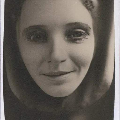 Prompt: vintage photograph of a portrait alien, sepia