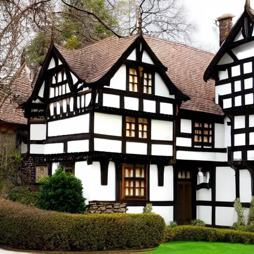 Prompt: house in old style Tudor, exterior