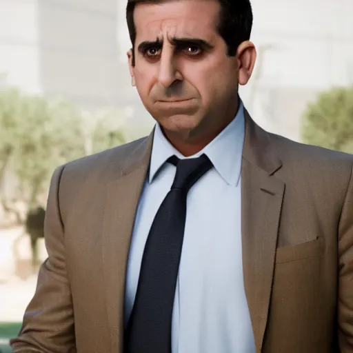 Image similar to a still of a kurdish! michael scott in the ofiice us, 8 k, high resolution