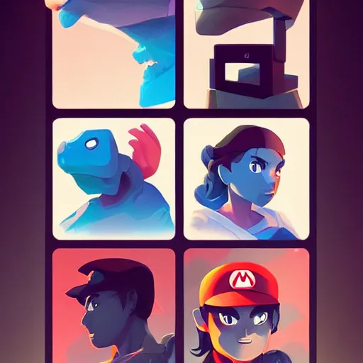 Image similar to face icon stylized minimalist nintendo entertainment system, loftis, cory behance hd by jesper ejsing, by rhads, makoto shinkai and lois van baarle, ilya kuvshinov, rossdraws global illumination