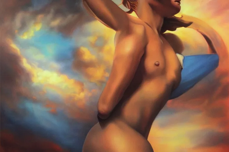 Image similar to beautiful sony alpha 7 camera, painting by vintage airbrush art and boris vallejo, poster, nice studio lighting, smooth tiny details, soft and clear shadows, low contrast, perfect