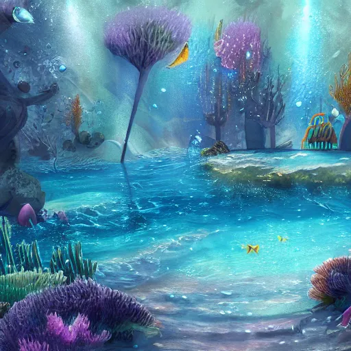 Prompt: underwater paradise, digital painting, artstation