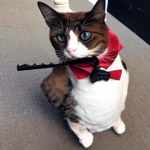 Prompt: cat wearing a suit with a cigar on his mouth