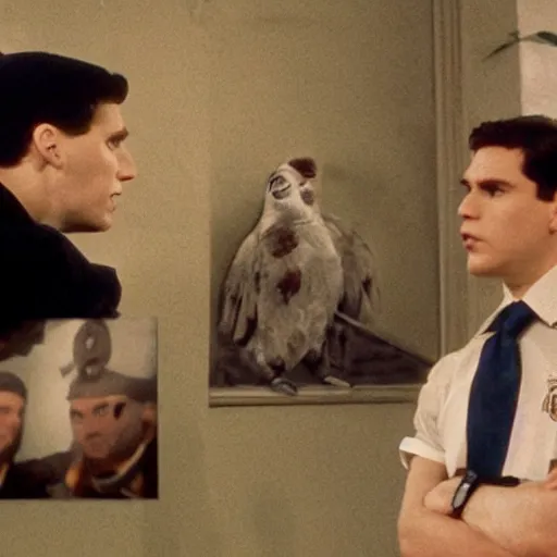 Image similar to Live Action Still of Jerma in Animal House, real life, hyperrealistic, ultra realistic, realistic, highly detailed, epic, HD quality, 8k resolution, body and headshot, film still