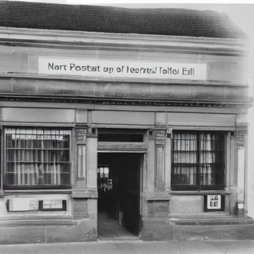 Prompt: photograph of North Allerton post office as a portal to hell, but it is now a portal to hell