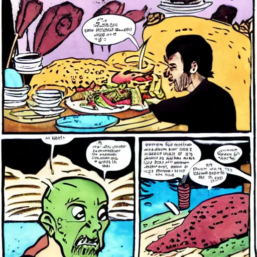 Image similar to primordial god eating his meal