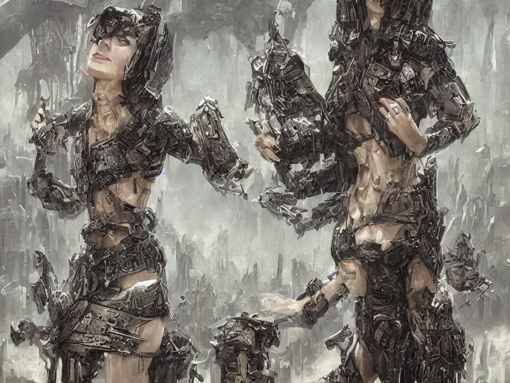 Image similar to A dystopia filled with copies of the same woman over and over, fantasy art