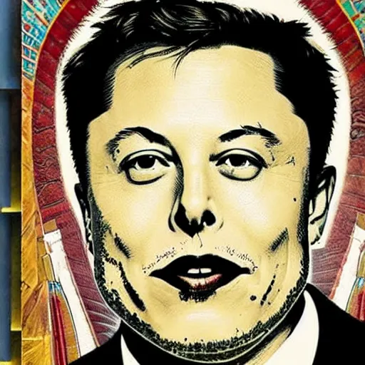 Image similar to elon musk as egyptian mural