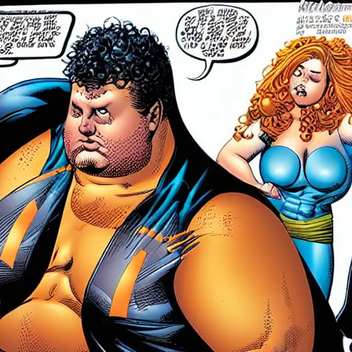 Prompt: super obese comic book artist ethan van sciver