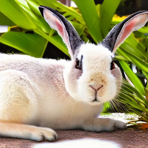 Prompt: bad bunny relaxing in aruba, hyper realistic, highly detailed, award winning photo