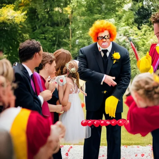 Image similar to ronald mcdonald officiating a wedding