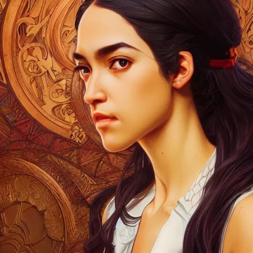 Image similar to ultra realistic illustration, alexandria ocasio - cortez anime, intricate, elegant, highly detailed, digital painting, artstation, concept art, smooth, sharp focus, illustration, art by artgerm and greg rutkowski and alphonse mucha