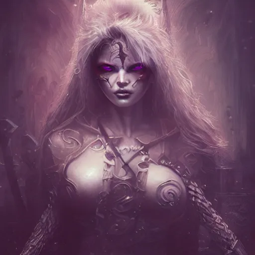 Prompt: kerli koiv, dungeonpunk darksynth character portrait, sharp, digital matte painting, anime key art by luis royo, greg rutkowski, wlop, dramatic lighting, trending on artstation