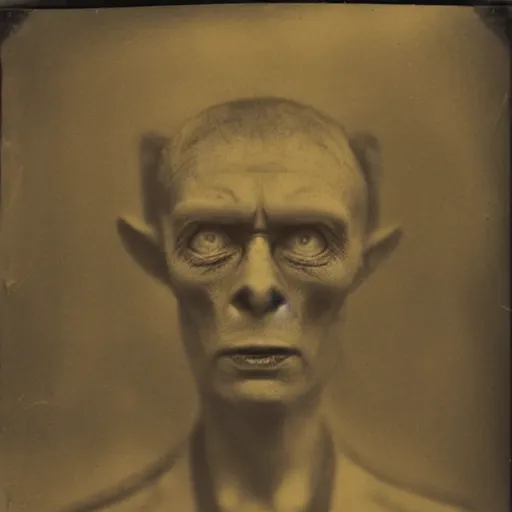Image similar to a tintype of an angry alien