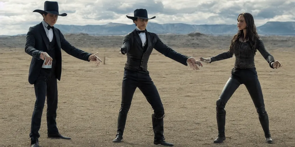 Image similar to the humanoid robot dances in the american tv series westworld