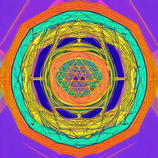 Prompt: sacred geometry album cover