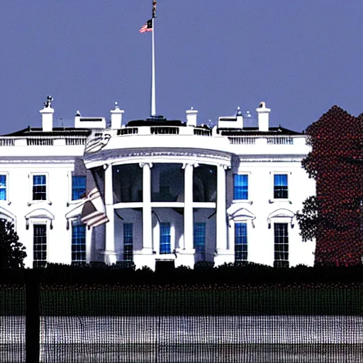 Prompt: the white house on fire
