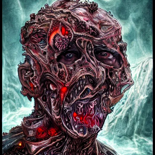 Image similar to mikhail gorsheniov became bloody ugly lovecraftian degenerate abomination, photo - realistic, color image, 2 k, highly detailed, bodyhorror, occult art, fractal structure