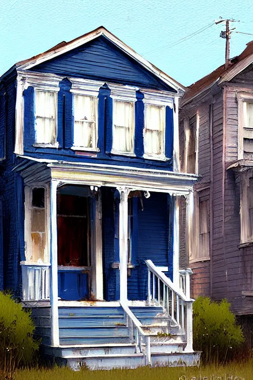 Image similar to greg rutkowski shotgun houses