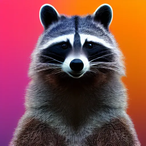 Image similar to profile of an racoon!!! bear!! hybrid, bold natural colors, masterpiece, trending on artstation, photograph