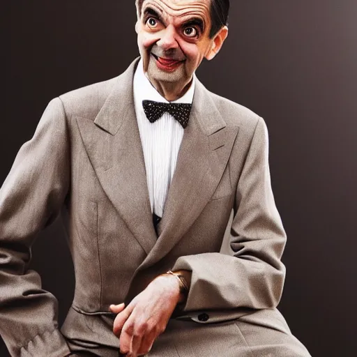mr bean modeling in a dress for vogue magazine, | Stable Diffusion ...
