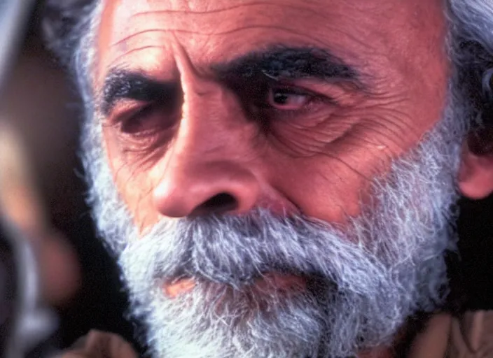 Prompt: film still of young old Tommy Chong as Dr. Dave Bowman in 2001 A Space Odyssey