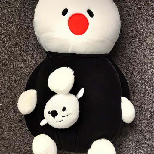 Image similar to squishable plush, squishables, stork wearing a black elegant suit