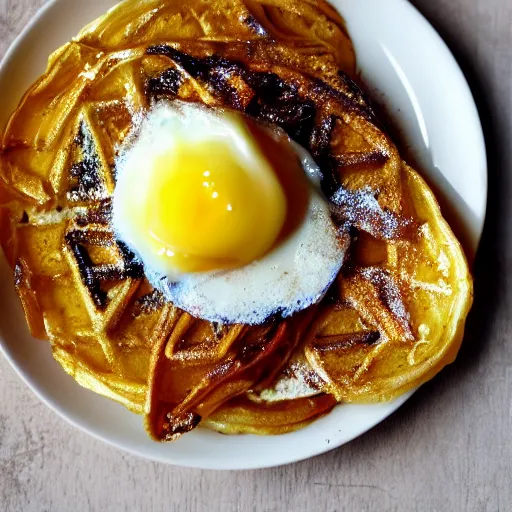 Image similar to golden eggo on a plate