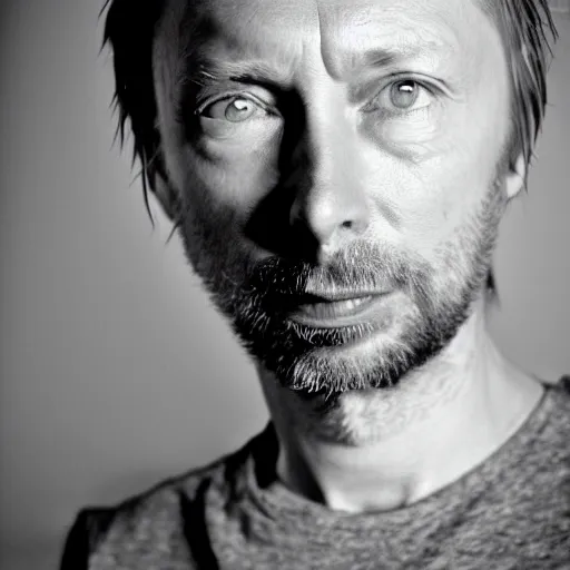 Prompt: thom yorke singer songwriter rolling stone, a photo by colin greenwood