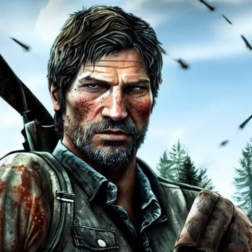 Prompt: Nikolaj Coster Waldau as Joel from The Last Of Us