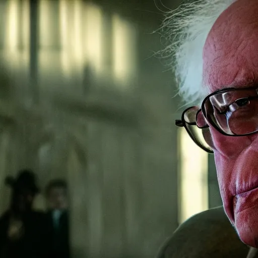 Image similar to stunning awe inspiring bernie sanders as the joker movie still 8 k hdr atmospheric lighting