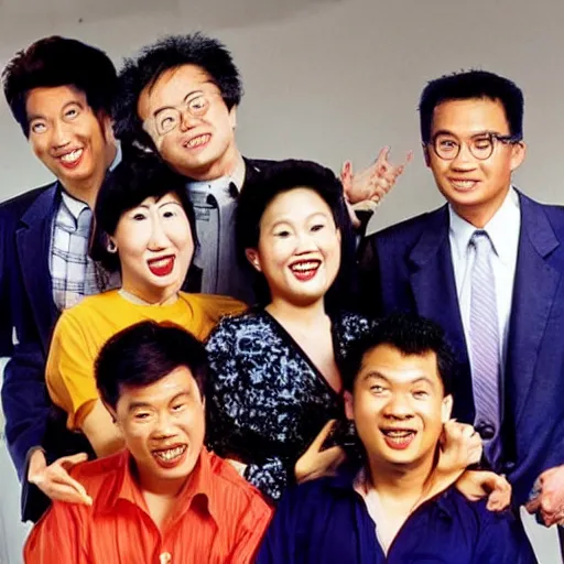 Image similar to a 1 9 9 0 s singaporean promotional poster for a sitcom