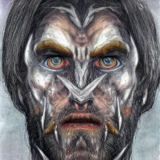 Prompt: Asmongold by H.R. Giger