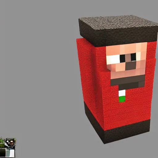 Prompt: Minecraft sculpture of a Chef Boyardee can