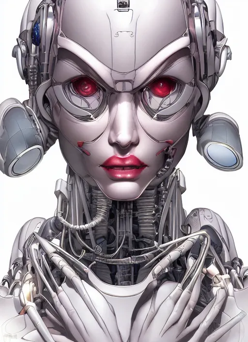 Prompt: portrait of a beautiful cyborg woman screams by Yukito Kishiro, biomechanical, hyper detailled, trending on artstation