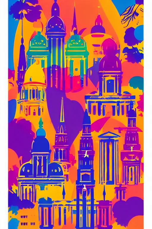 Image similar to minimalist boho style art of colorful berlin, illustration, vector art